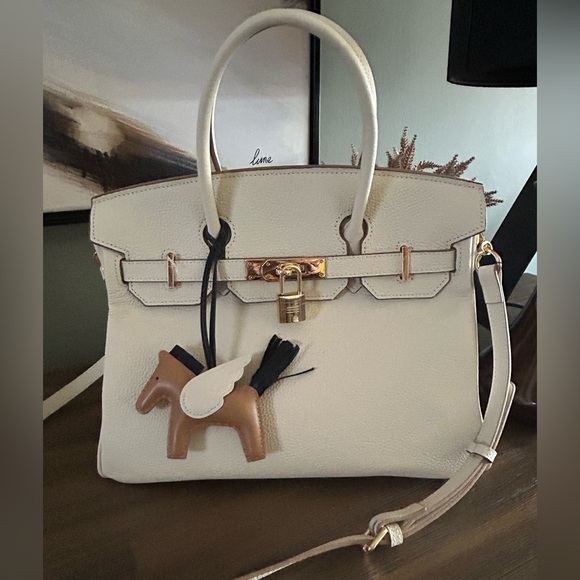 Genuine Leather Birkin Style Bag NEW - Picture 16 of 17